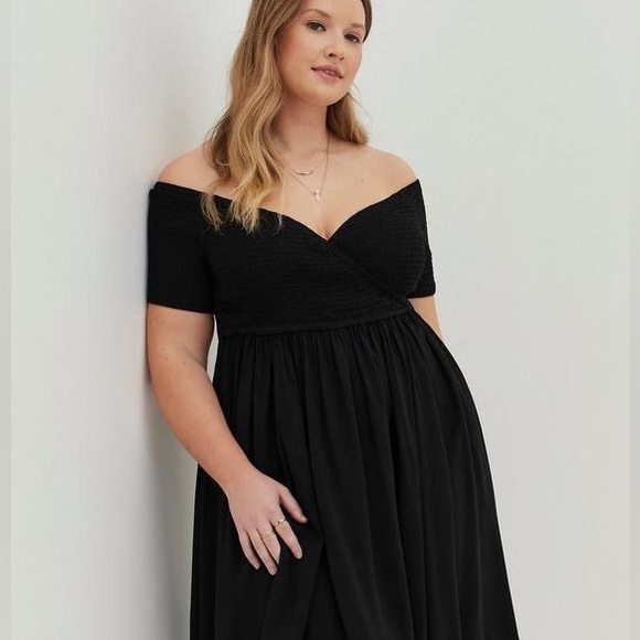 Mini Challis off-shoulder surpluses skater dress size 5 - Picture 2 of 12